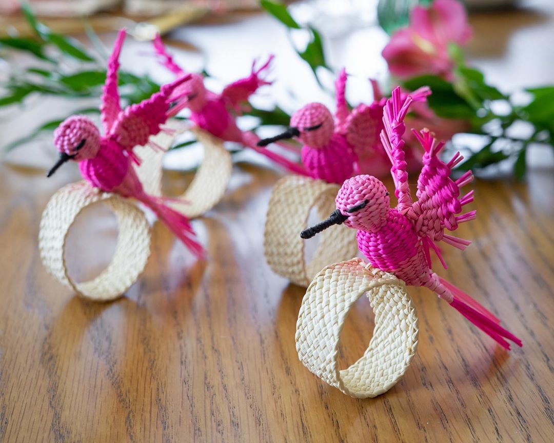 Hummingbird Napkin Ring - Pink image