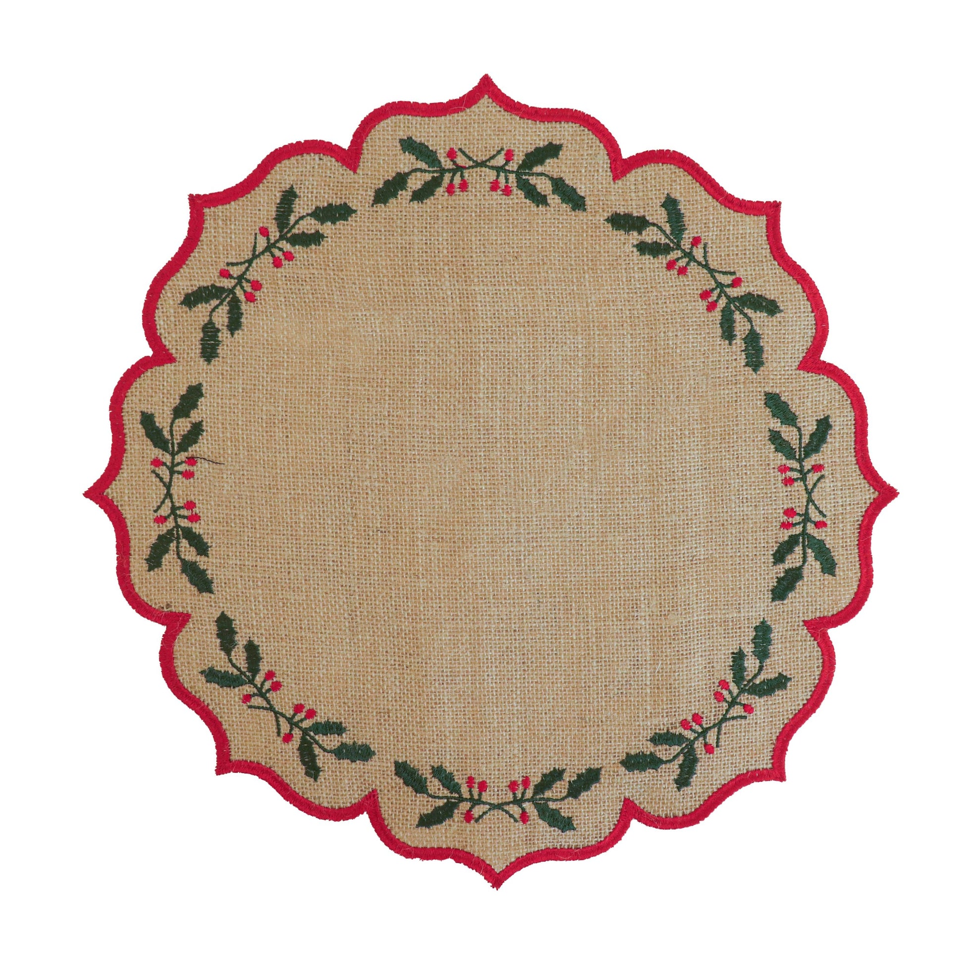 Burlap Christmas Placemat - Red image
