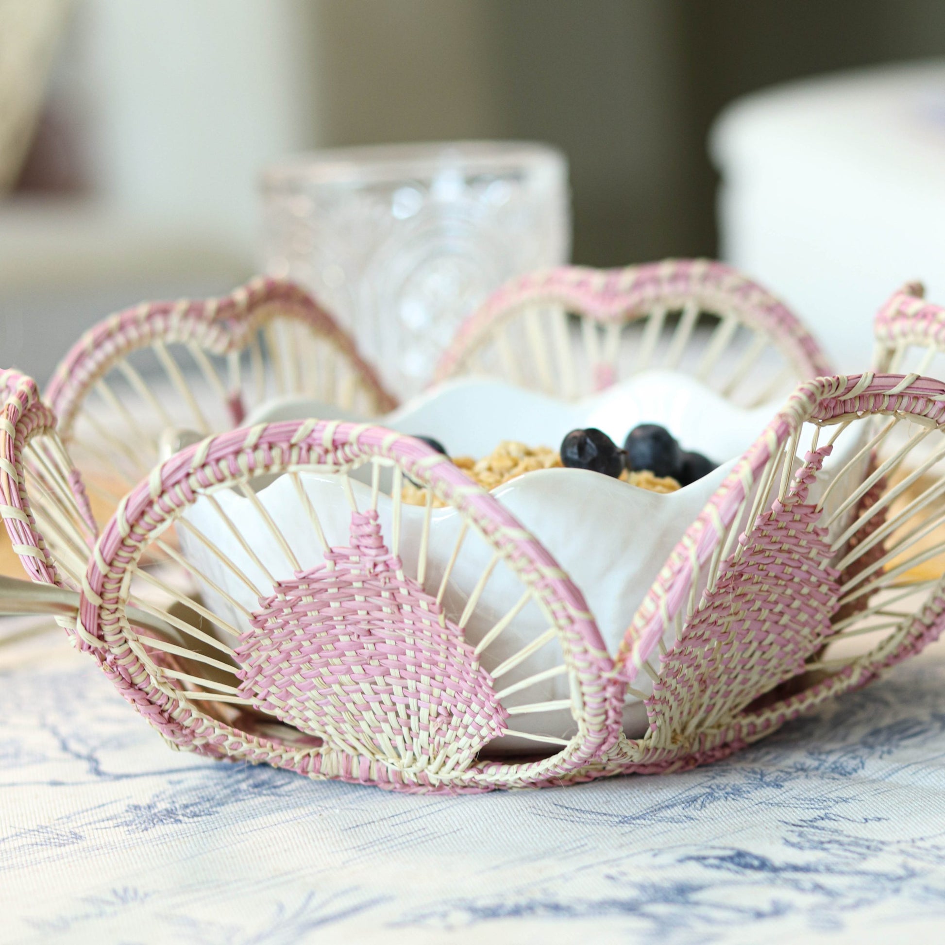 Flora Woven Basket - Soft pink image