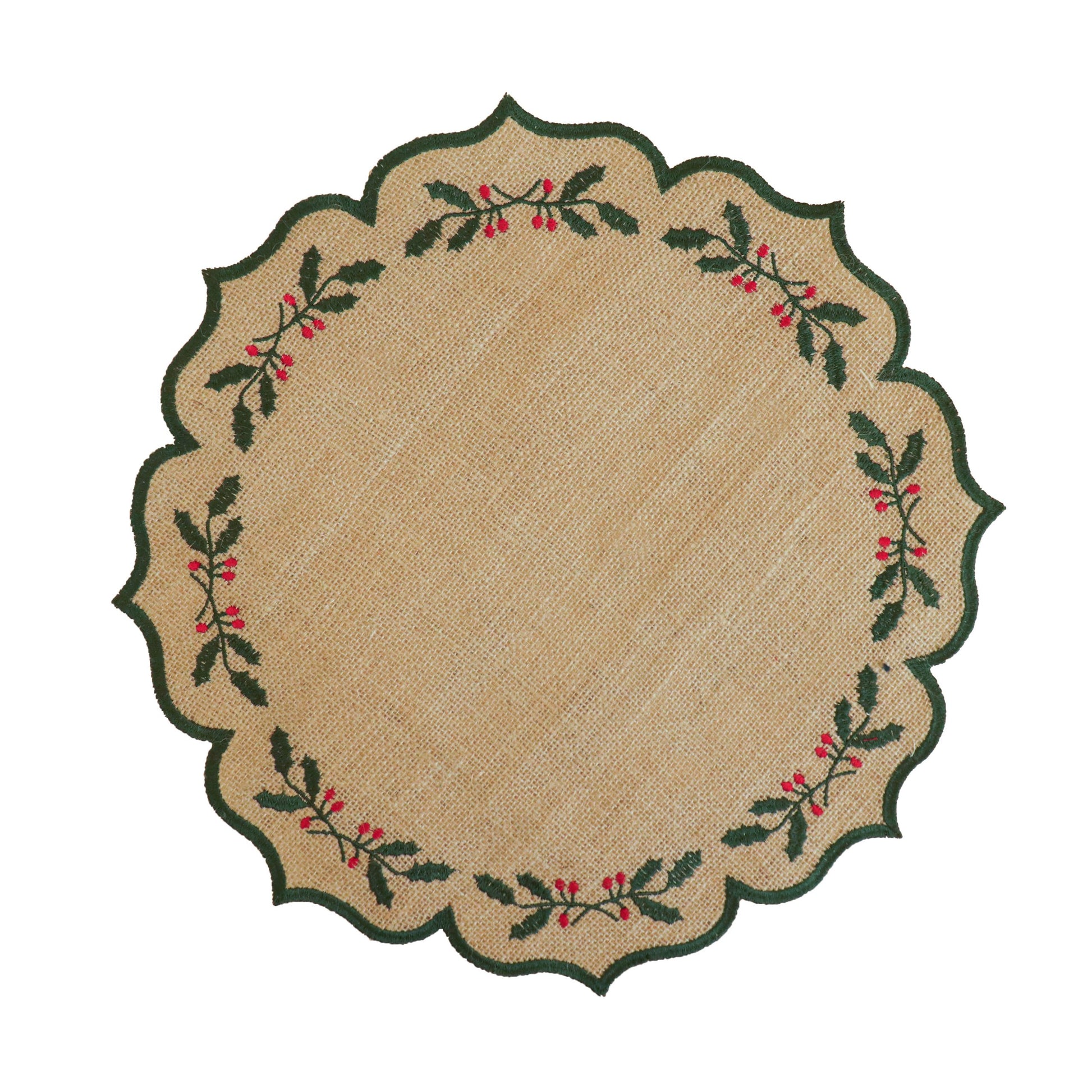 Burlap Christmas Placemat - Dark green image