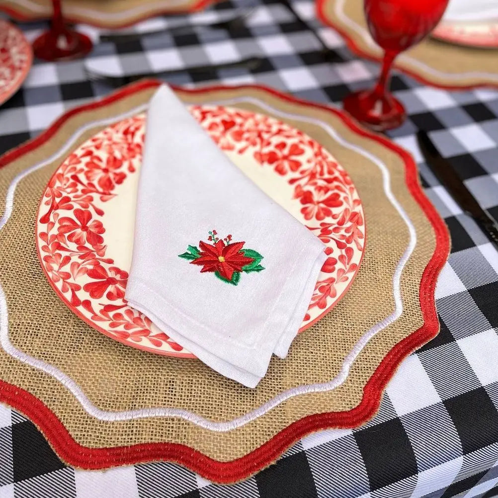  Scallop Burlap Placemat