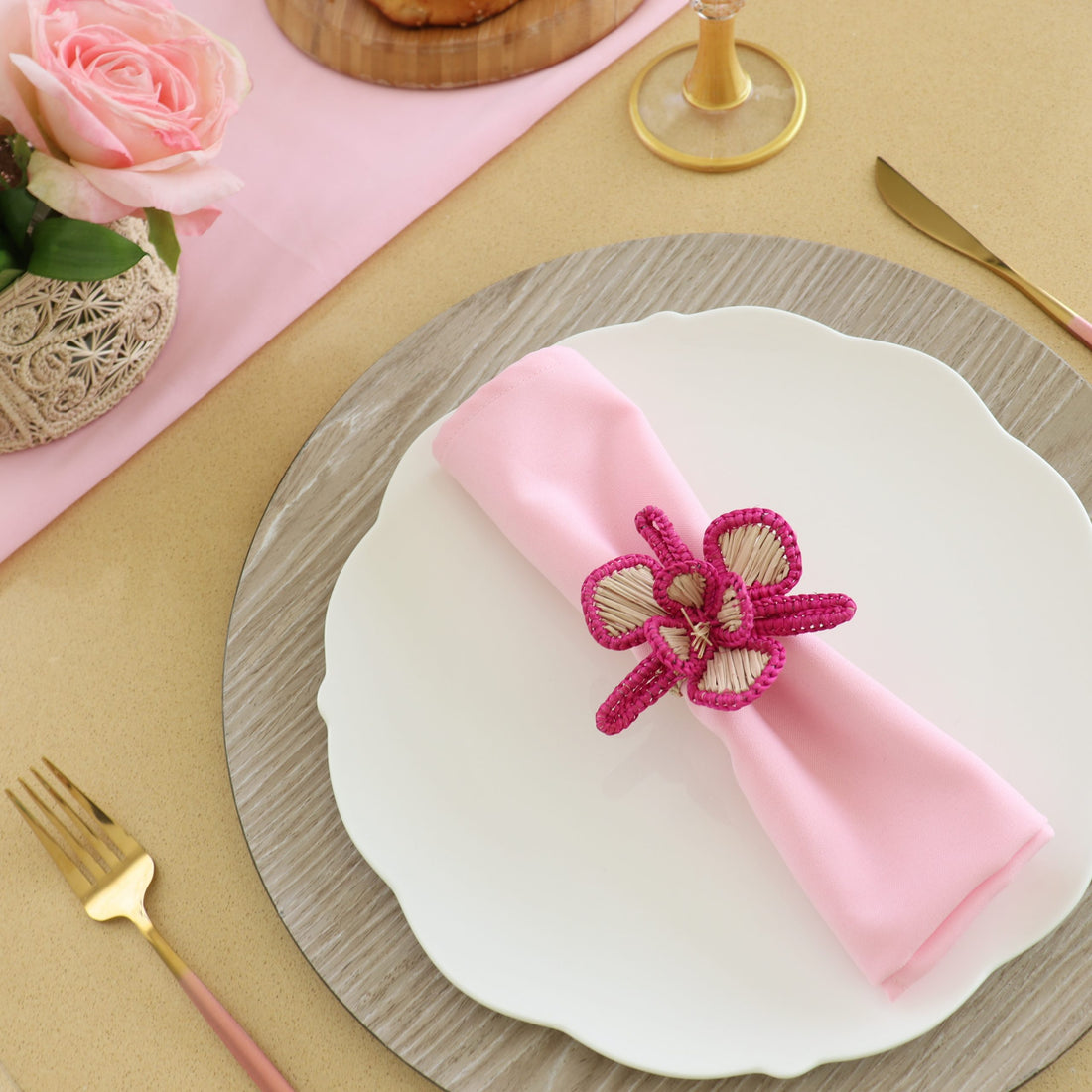 Orchid Colored Trim Napkin Ring image 0
