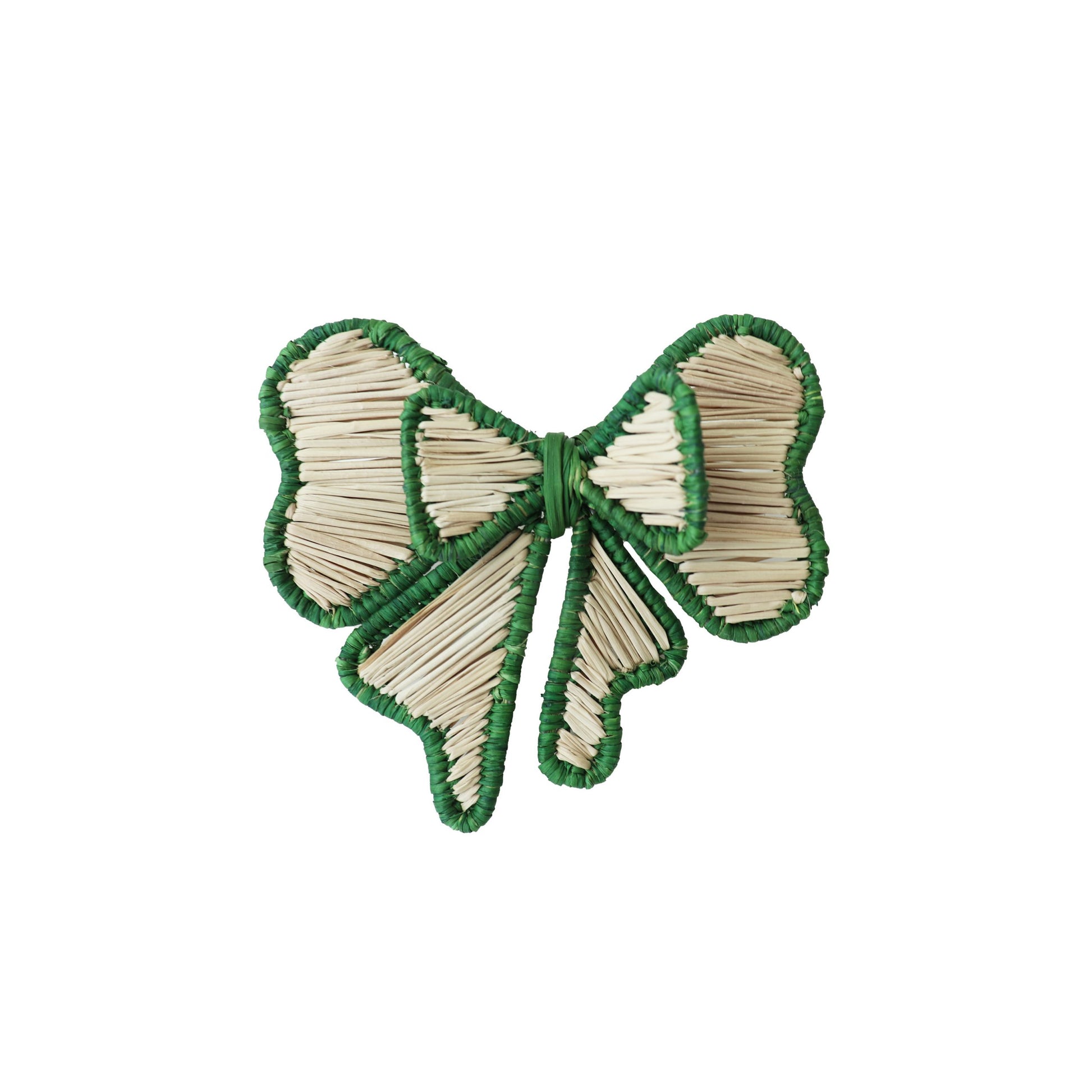 Bow Napkin Ring, Colored Trim - Dark green image