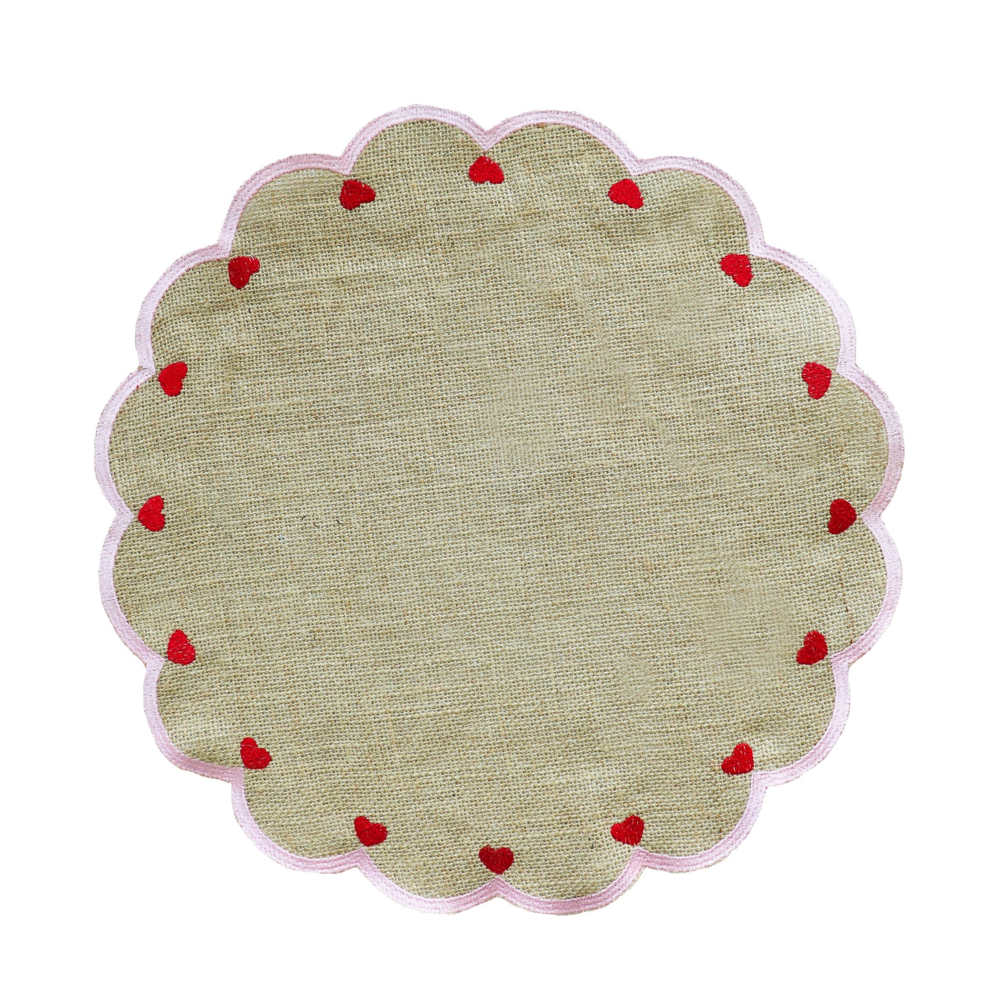 Burlap Scallop Heart image 0