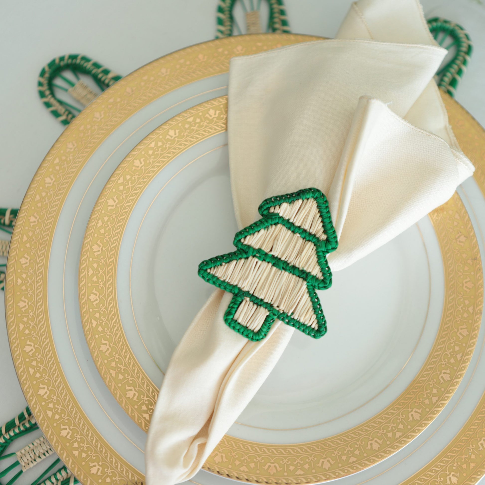 Christmas Tree Napkin Ring - Dark green image
