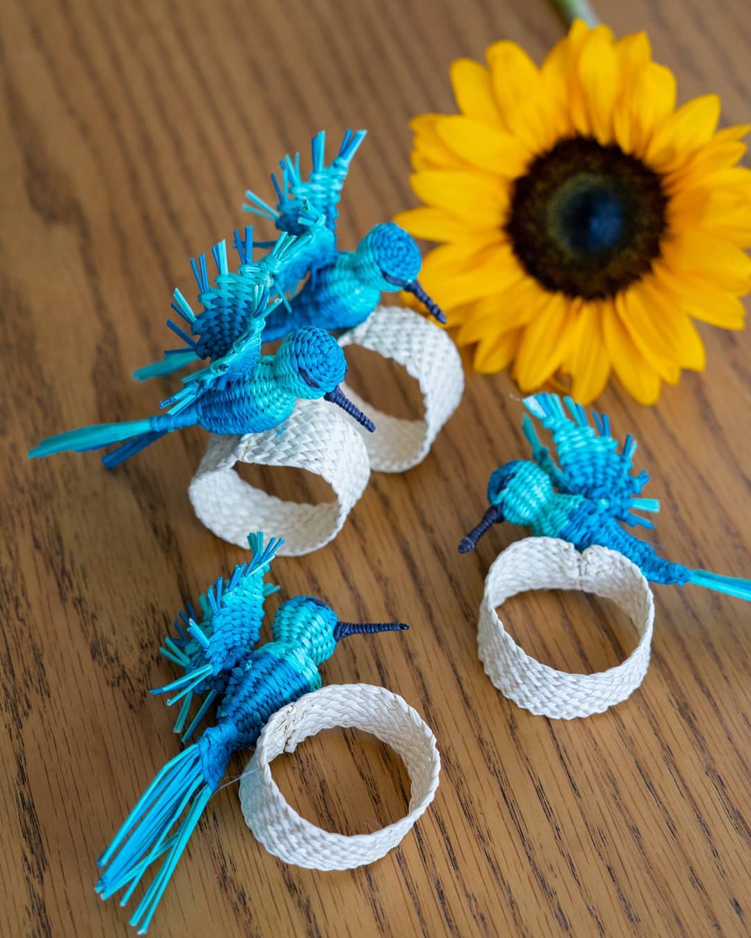 Hummingbird Napkin Ring - Blue image