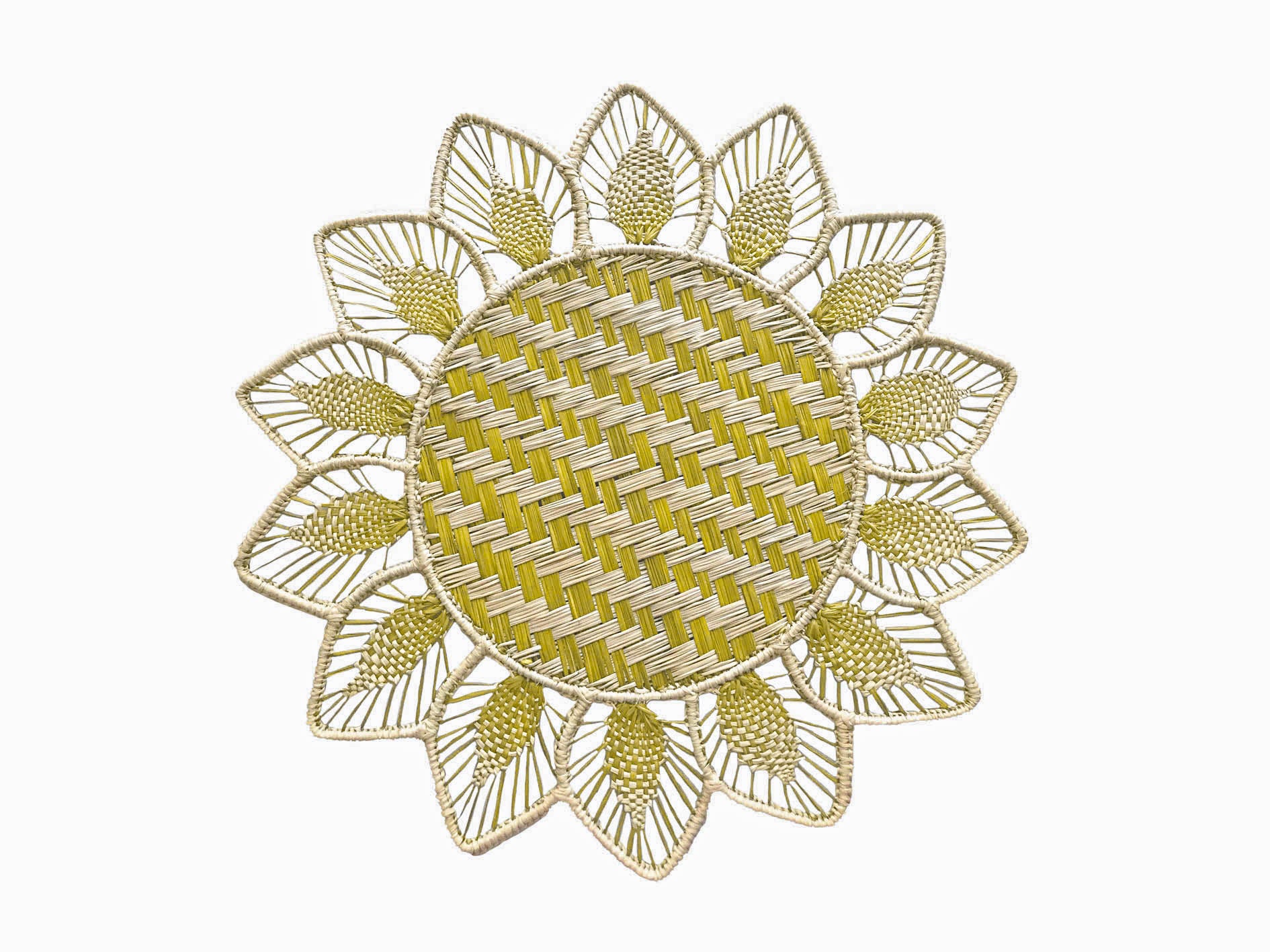 Leaves Woven Placemat - Yellow image