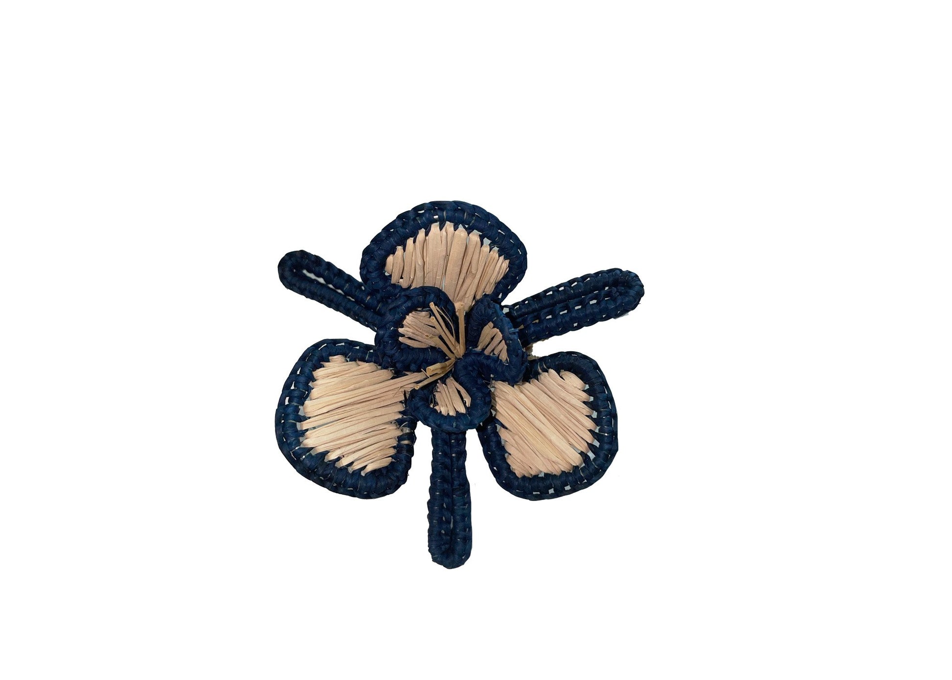 Orchid Colored Trim Napkin Ring - Navy image
