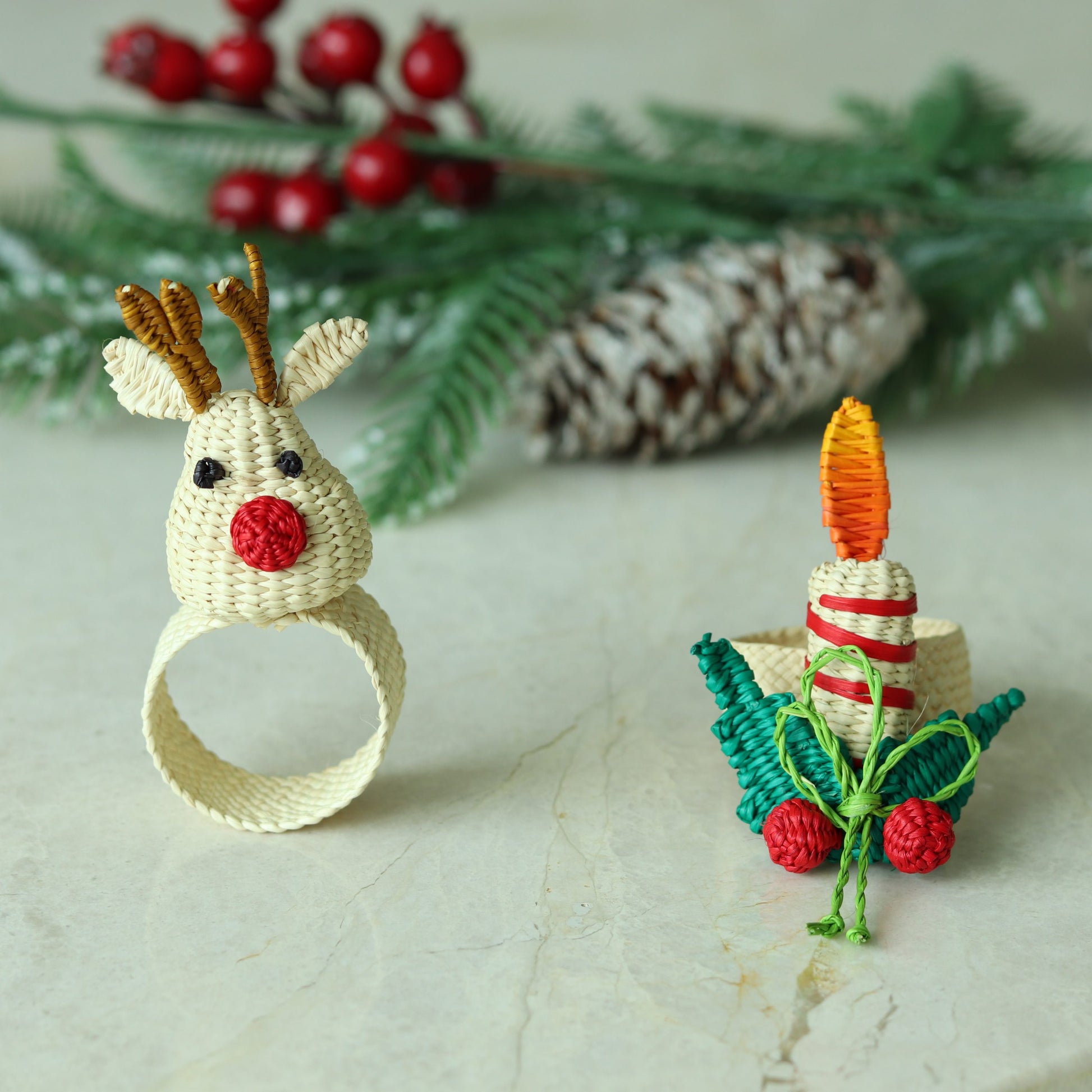 Christmas Candle Napkin Ring Set image 2